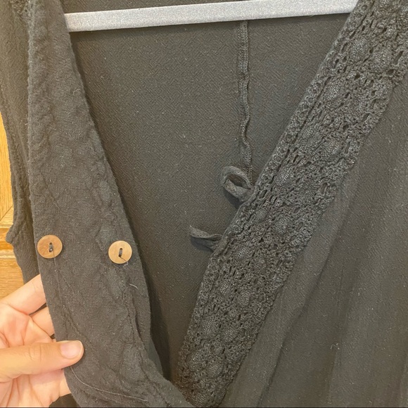 Gauzey Jumpsuit sleeveless pockets black SMALL elastic waist - Picture 5 of 8